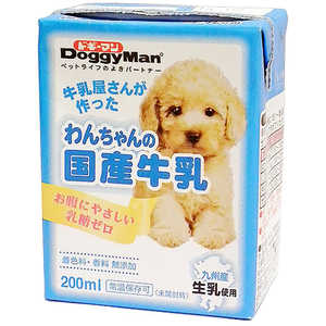 ドギーマン わんちゃんの国産牛乳 200ml 犬 ワンJPギュウニュウ200