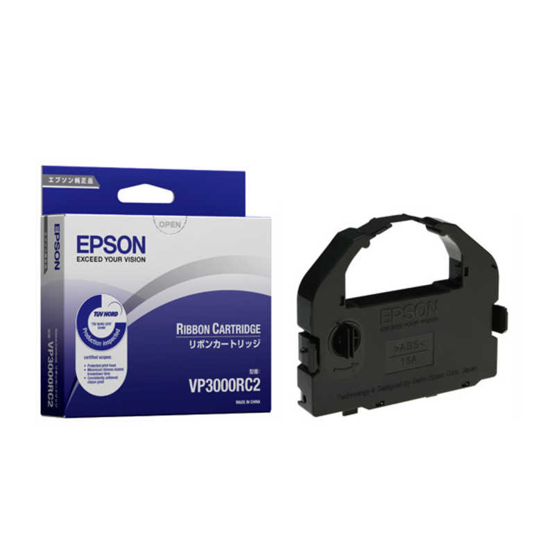 エプソン　EPSON エプソン　EPSON 純正リボンカートリッジ (黒） IMPACT-PRINTER（EPSON） クロ VP3000RC2 (黒) VP3000RC2 (黒)