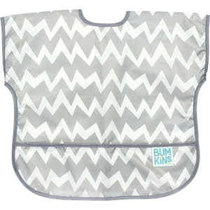 BUMKINS ジュニアビブ Gray Chevron 