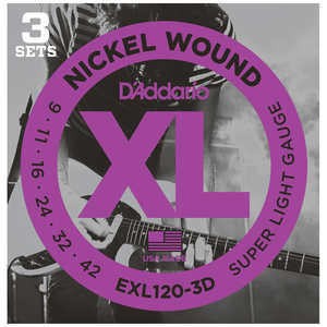 DADDARIO ダダリオ エレキギター弦 XL NICKEL EXL120-3D
