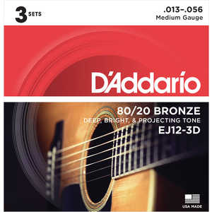 DADDARIO ダダリオ アコースティックギター弦 EJ12-3D DADDARIO ダダリオ アコースティックギター弦 EJ12-3D