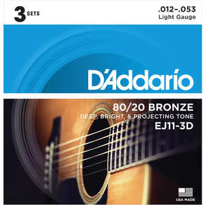 DADDARIO ダダリオ アコースティックギター弦 EJ11-3D DADDARIO ダダリオ アコースティックギター弦 EJ11-3D