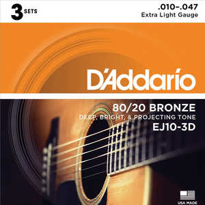 DADDARIO ダダリオ アコースティックギター弦 EJ10-3D DADDARIO ダダリオ アコースティックギター弦 EJ10-3D
