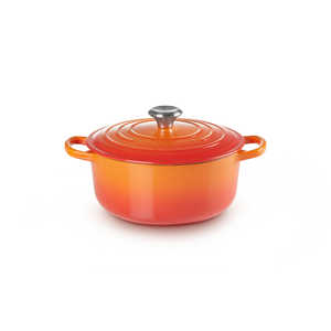 LECREUSET シグニチャー ココット・ロンド 22cm オレンジ (SSツマミ) 21177220902430 LECREUSET シグニチャー ココット・ロンド 22cm オレンジ (SSツマミ) 21177220902430