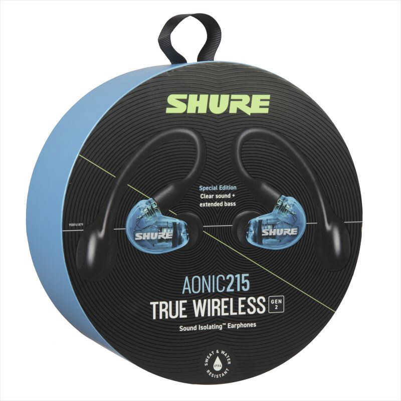 SHURE SHURE フルワイヤレスイヤホン リモコン・マイク対応 トランスルーセントブルー AONIC 215（第2世代） SE21DYBL+TW2-A SE21DYBL+TW2-A
