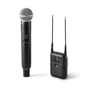 SHURE ポータブルワイヤレスマイクシステム SM58ハンドヘルド型送信機、ポータブル受信機 SLXD25/SM58-JB