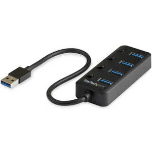 StarTech.com USB 3.0ハブ 4ポート オン/オフスイッチ機能付き ブラック [バスパワー /4ポート /USB3.0対応] 法人専用 HB30A4AIB