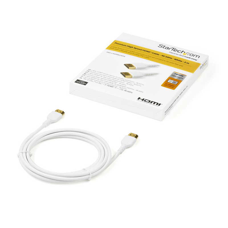 StarTech.com StarTech.com プレミアムハイスピードHDMIケーブル ホワイト [2m /HDMI⇔HDMI /スタンダードタイプ /4K対応] RHDMM2MPW RHDMM2MPW