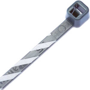 パンドウイット ストライプナイロン結束バンド グレー/白 PLT1M-L8-10 (1袋50本)