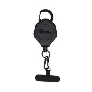 KEYBAK リールキーホルダー スマートフォン用テザー カラビナ付 ロック機構 コード長90cm ブラック RATCH-IT 0KR7-4A11