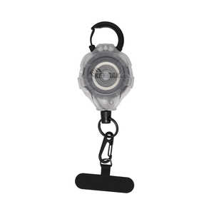 KEYBAK リールキーホルダー スマートフォン用テザー カラビナ付 ロック機構 コード長90cm クリア RATCH-IT 0KR7-4C11