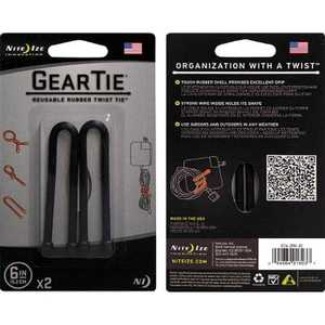 NITE IZE ヘッドフォンキーパーツ GEAR TIE 6inc ブラック GT62PK01