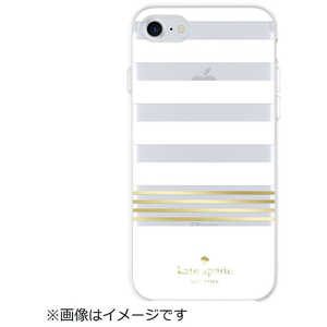 KATESPADE iPhone 8 / 7 / 6s / 6用　Protective Hardshell Case　Stripe 2 White/Gold KSIPH-068-STPWG