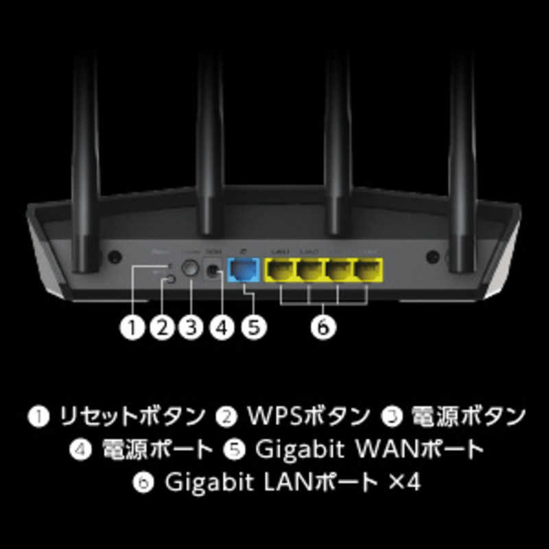 ASUS エイスース ASUS エイスース 無線LANルーター(Wi-Fiルーター) Wi-Fi 6(ax)/ac/n/a/g/b 目安：～4LDK/3階建 RT-AX55/B RT-AX55/B