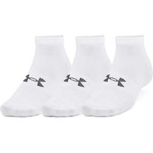 アンダーアーマー 男女兼用 UAエッセンシャル ローカット ソックス 3P UA Essential Low Cut 3Pk(LGサイズ/White×White×PitchGray)【返品交換不可】 1365745