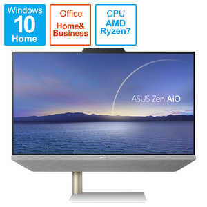ASUS エイスース デスクトップパソコン Zen AiO 24 A5401 ホワイト 23.8型 AMD Ryzen7 メモリ：16GB HDD：1TB SSD：256GB A5401W-R75700BP