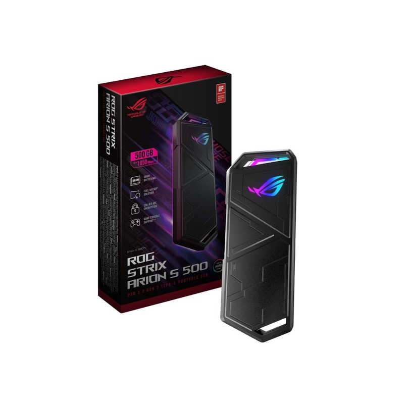 ASUS エイスース ASUS エイスース ASUS ROG Strix Arion S500 ポータブルNVMeRSSD ESD-S1B05/BLK/G/AS ESD-S1B05/BLK/G/AS