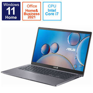 ASUS エイスース ノートパソコン スレートグレー(15.6型 /Windows11 Home /intel Core i7 /Office HomeandBusiness /メモリ：8GB /SSD：512GB) I#O有#GY X515EAB