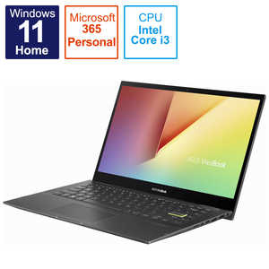 ASUS エイスース ノートパソコン VivoBook Flip 14 TP470EA [14.0型 /Windows11 S /intel Core i3 /Microsoft 365 Personal (1年間使用権) /メモリ：4GB /SSD：128GB /タッチパネル対応 /2022年3月モデル] インディーブラック TP470EA-EC492WS
