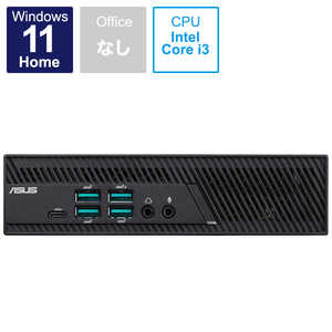 ASUS エイスース デスクトップパソコン Mini PC ブラック [モニター無し/intel Core i3 /メモリ：8GB /SSD：256GB] I#O無#BK PB62B3273AH