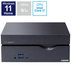 ASUS エイスース デスクトップパソコン MiniPC ブラック [モニター無し/intel Core i7/メモリ：16GB/SSD：512GB] VC66-C2B7205AN