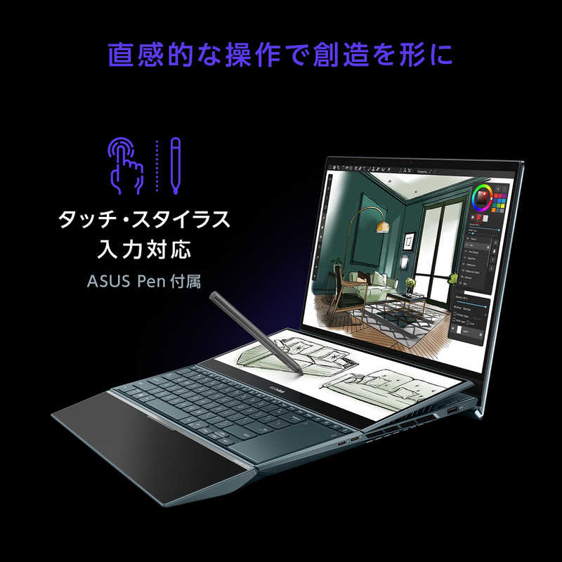 ASUS エイスース ASUS エイスース ノートパソコン ZenBook Pro Duo 15 OLED [15.6型 /Windows11 Pro /intel Core i7 /メモリ：16GB /SSD：512GB /2022年7月モデル] セレスティアルブルー UX582ZM-H2049X UX582ZM-H2049X