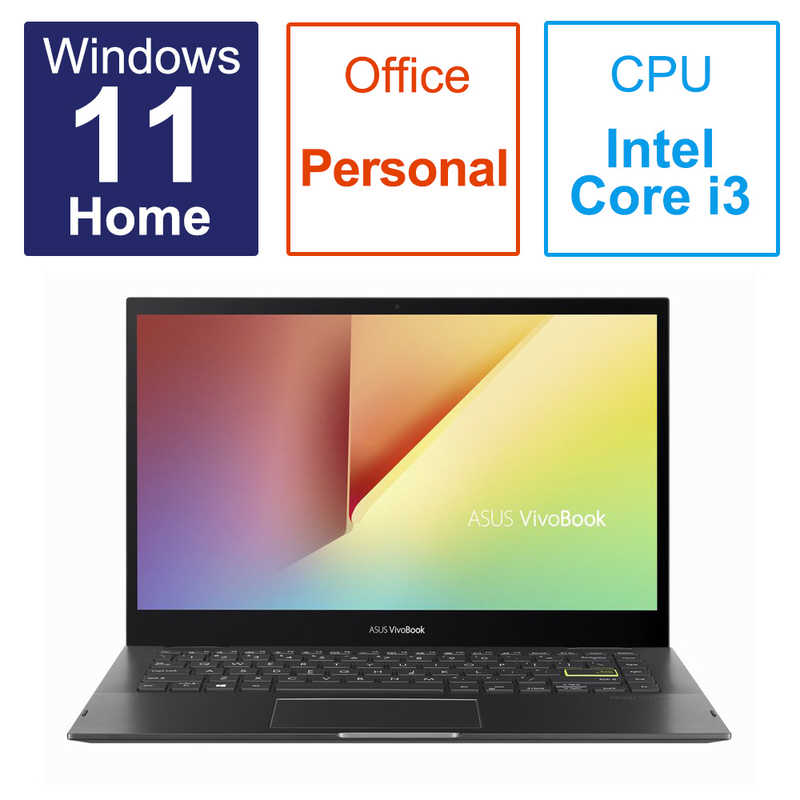 ASUS エイスース ノートパソコン 14 Vivobook Core メモリ intel S Flip インディーブラック 14.0型 i3