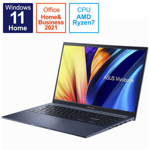 ASUS エイスース ノートパソコン Vivobook 15 [ 15.6型 / Win11 Home / Ryzen 7 / メモリ8GB / SSD512GB / Office ] クワイエットブルー M1502IA-BQ066WS