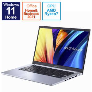 ASUS エイスース 【アウトレット】ノートパソコン Vivobook 14 [14.0型 /Windows11 Home /AMD Ryzen 7 /Office HomeandBusiness /メモリ：8GB /SSD：512GB /2022年7月モデル] アイスライトシルバー M1402IA-EB083WS