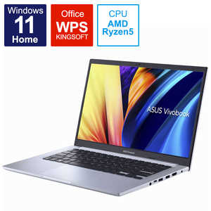 ASUS エイスース ノートパソコン Vivobook 14 [ 14型 / Win11 Home / Ryzen 5 / メモリ8GB / SSD256GB / WPS Office ] アイスライトシルバー M1402IA-EB084W