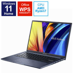 ASUS エイスース ノートパソコン Vivobook 14X [14.0型 /Windows11 Home /AMD Ryzen 7 /メモリ：16GB /SSD：512GB /WPS Office /2022年9月モデル] クワイエットブルー M1403QA-LY068W