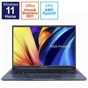 ASUS エイスース 【アウトレット】ノートパソコン Vivobook 14X [14.0型 /Windows11 Home /AMD Ryzen 5 /メモリ：8GB /SSD：512GB /Office HomeandBusiness /2022年9月モデル] クワイエットブルー M1403QA-LY009WS