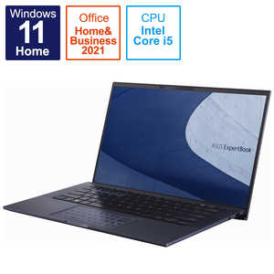 ASUS エイスース 【アウトレット】ノートパソコン ExpertBook B9 [14.0型 /Windows11 Home /intel Core i5 /メモリ：16GB /SSD：512GB /Office HomeandBusiness /2022年8月モデル] スターブラック B9400CBA-KC0207WS