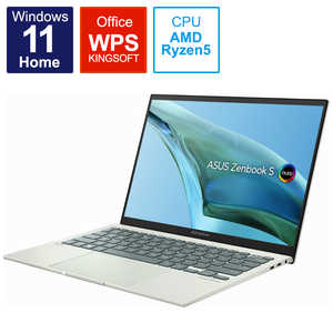 ASUS エイスース ノートパソコン Zenbook S 13 OLED [13.3型 /Windows11 Home /AMD Ryzen 5 /メモリ：8GB /SSD：512GB /WPS Office /2022年8月モデル] アクアセ