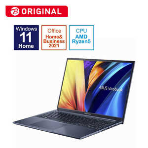ASUS エイスース ノートパソコン Vivobook 16X [ 16型 / Win11 Home / Ryzen 5 / メモリ16GB / SSD512GB / Office ] クワイエットブルー M1603QA-MBR5165WSBKS