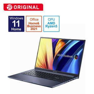 ASUS エイスース 【アウトレット】ノートパソコン Vivobook 15X [15.6型 /Windows11 Home /AMD Ryzen 5 /メモリ：16GB /SSD：512GB /Office HomeandBusiness /2022年12月モデル] クワイエットブルー M1503QA-L1R5165WSBKS