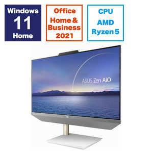 ASUS エイスース デスクトップパソコン ZenAiO 24 ホワイト M5401WYAK-WA032WS