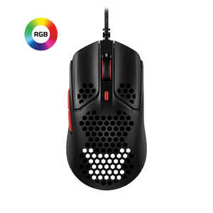 HYPERX ゲーミングマウス 有線/ 6ボタン/ ブラック・レッド 4P5E3AA HYPERX ゲーミングマウス 有線/ 6ボタン/ ブラック・レッド 4P5E3AA