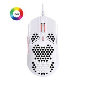 HYPERX ゲーミングマウス 有線/ 6ボタン/ ホワイト・ピンク 4P5E4AA HYPERX ゲーミングマウス 有線/ 6ボタン/ ホワイト・ピンク 4P5E4AA