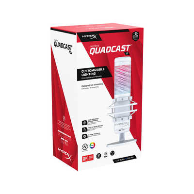 HyperX QuadCast S 　ホワイト　モデル名519P0AA QuadCast S – USBコンデンサーゲーミングマイク | HyperX