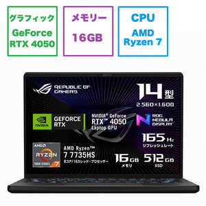 ASUS エイスース ゲーミングノートパソコン ROG Zephyrus G14 [14.0型 /Windows11 Home /AMD Ryzen 7 /メモリ：16GB /SSD：512GB /2023年6月モデル] エクリプスグレー GA402NUR7R4050G
