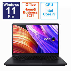 ASUS エイスース ノートパソコン ProArt Studiobook 16 OLED [16.0型 /Windows11 Pro /intel Core i9 /メモリ：32GB /SSD：1TB /Office HomeandBusiness /2023年5月モデル] ミネラルブラック H7604JI-MY092XS