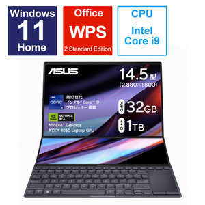 ASUS エイスース ノートパソコン Zenbook Pro 14 Duo OLED [14.5型 /Windows11 Home /intel Core i9 /メモリ：32GB /SSD：1TB /WPS Office /2023年4月モデル] テ