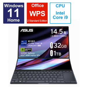 ASUS エイスース ノートパソコン Zenbook Pro 14 Duo OLED [ 14.5型 / Win11 Home / Core i9 / メモリ32GB / SSD1TB / WPS Office ] UX8402VV-P1028W