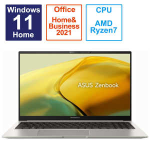 ASUS エイスース ノートパソコン Zenbook 15 [15.6型 /Windows11 Home /AMD Ryzen 7 /メモリ：16GB /SSD：512GB /Office HomeandBusiness /2023年6月モデル] バサルトグレー UM3504DA-BN201WS