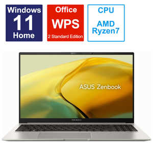 ASUS  Ρȥѥ Zenbook 15 [ 15.6 / Win11 Home / Ryzen 7 / 16GB / SSD512GB / WPS Office ] Хȥ졼 UM3504DA-BN201W
