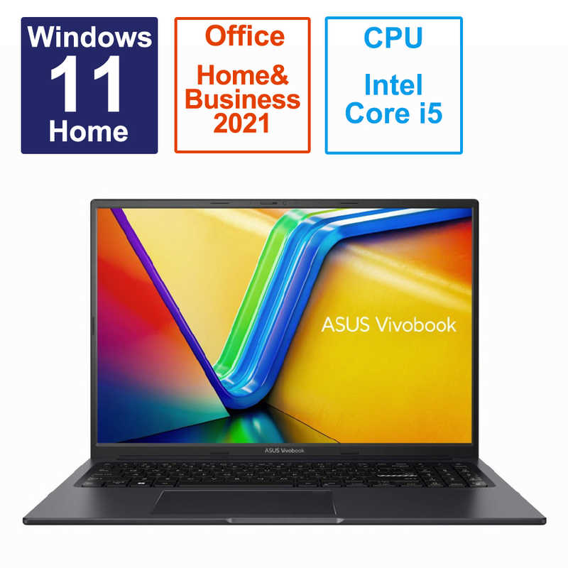 ASUS エイスース ASUS エイスース ノートパソコン Vivobook 16X [16.0型 /Windows11 Home /intel Core i5 /メモリ：16GB /SSD：512GB /Office HomeandBusiness /2023年5月モデル] インディーブラック  K3604ZA-MB034WS K3604ZA-MB034WS