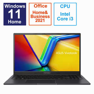ASUS エイスース ノートパソコン Vivobook 15X [15.6型 /Windows11 Home /intel Core i3 /メモリ：8GB /SSD：256GB /Office HomeandBusiness /2023年4月モデル] インディーブラック  K3504ZA-BQ022WS