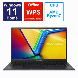 ASUS エイスース ノートパソコン Vivobook 15X OLED [15.6型 /Windows11 Home /AMD Ryzen 7 /メモリ：16GB /SSD：512GB /WPS Office /2023年4月モデル] インディーブラック  M3504YA-L1154W