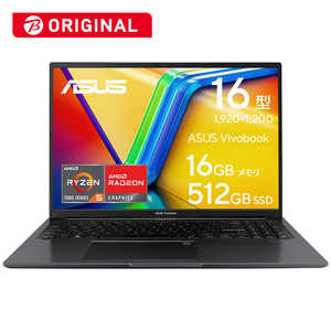 ASUS  Ρȥѥ Vivobook 16 [ 16 / Win11 Home / Ryzen 5 / 16GB / SSD512GB / WPS Office ] M1605YA-MBR5165BKSW